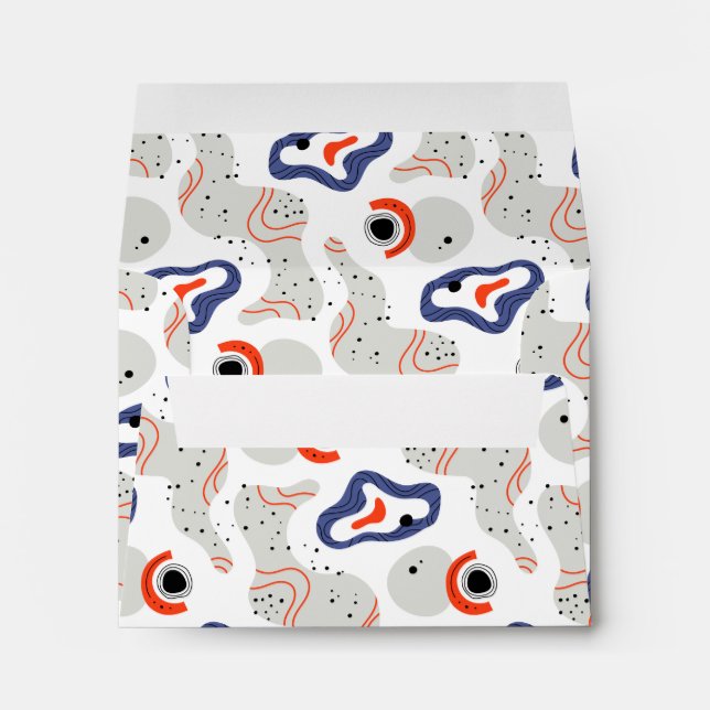 Stylish Swirls and Curbs Abstract Pattern Envelope (Back (Bottom))