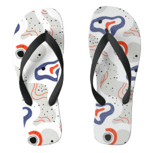 Stylish Swirls and Curbs Abstract Pattern Jandals