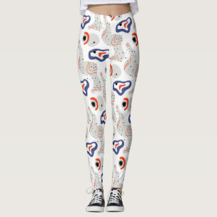 Stylish Swirls and Curbs Abstract Pattern Leggings