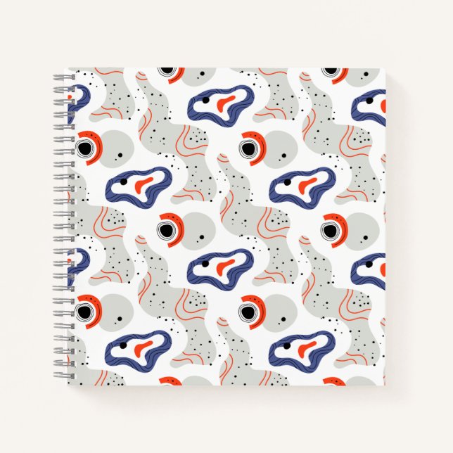 Stylish Swirls and Curbs Abstract Pattern Notebook (Front)