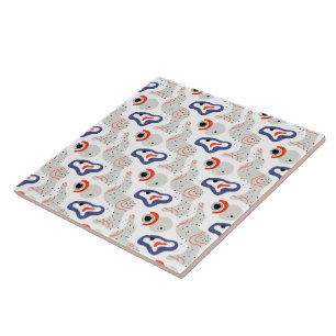Stylish Swirls and Curbs Abstract Pattern Tile