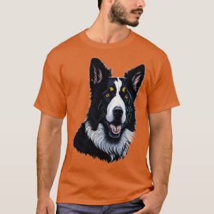 Stylish T Art Crisp 2D Vector Dog Head with Flat C T-Shirt