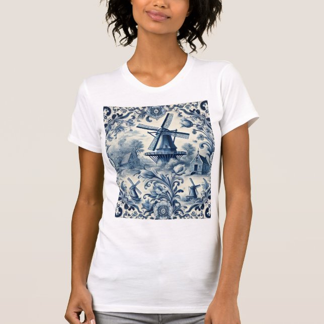 Stylish T-shirt with vintage tile design (Front)