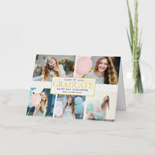 Stylish Tag FOIL Graduation Photo Thank You Card