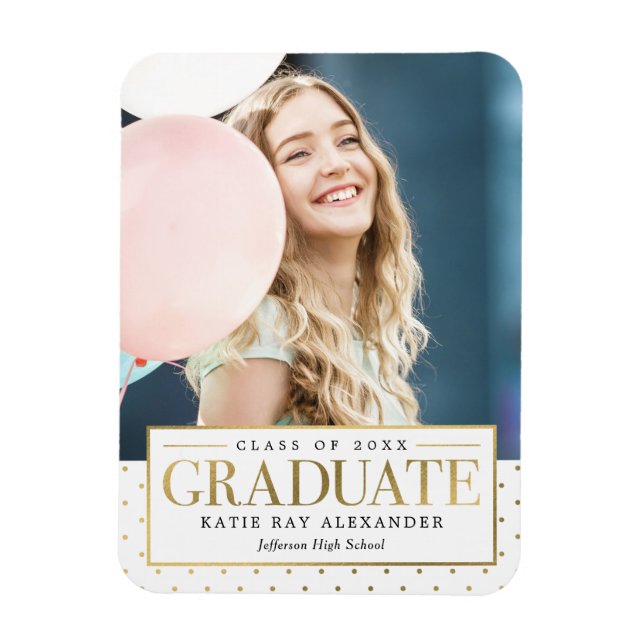 Stylish Tag Graduation Announcement Magnet (Vertical)