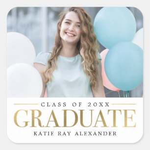 Stylish Tag Graduation Stickers or Envelope Seals