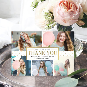 Stylish Tag Graduation Thank You Note Card