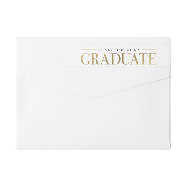 Stylish Tag Graduation Wrap Around Address Label (Back)
