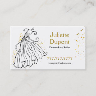 Stylish Tailor Dressmaker gold wedding salon Business Card