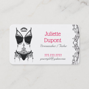 Stylish Tailor Dressmaker Lingerie salon Business Card