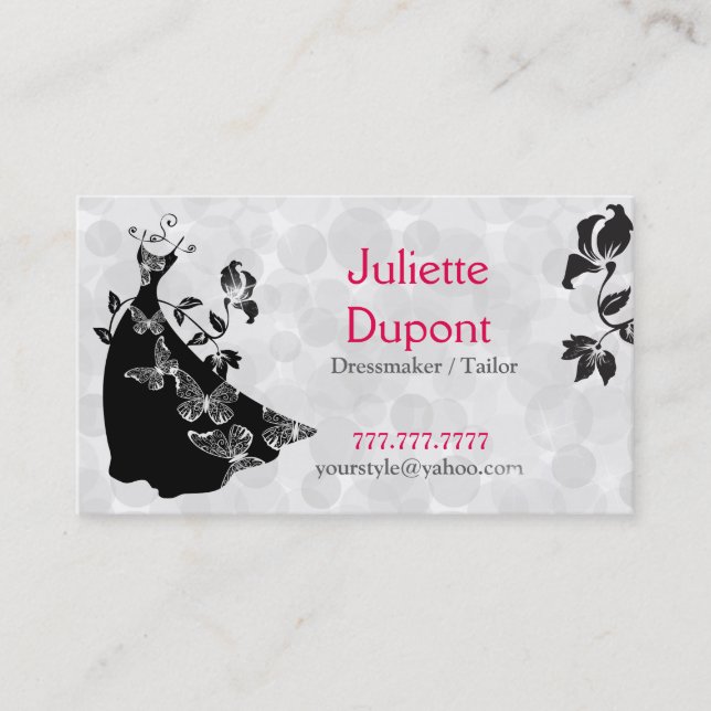 Stylish Tailor Dressmaker tailor salon Business Card (Front)