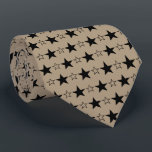 Stylish Taupe and Black Stars Tie Ties<br><div class="desc">Stylish Taupe and Black Stars Tie Ties</div>