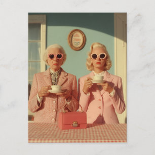 Stylish Tea Time Duo Postcard