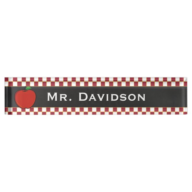 Stylish Teacher's Custom Desk Nameplate (Front)