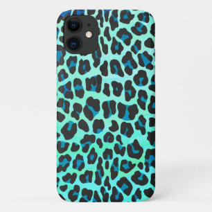 Stylish Teal and Blue Leopard Print Case-Mate iPhone Case