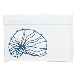 Stylish Teal Blue Seashell - Ocean Theme Pillowcase