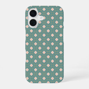 Stylish Teal Blush Mid Century Modern Pattern iPhone 16 Case