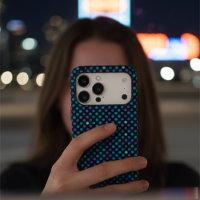 Stylish Teal & Violet Polka Dot Chic Pattern