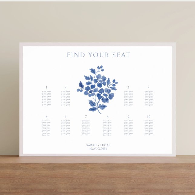 Stylish Ten Table Wedding Poster Seating Chart (Creator Uploaded)