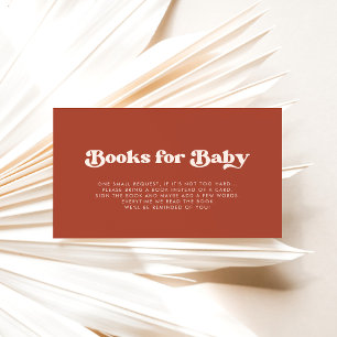 Stylish Terracotta Baby shower book request card