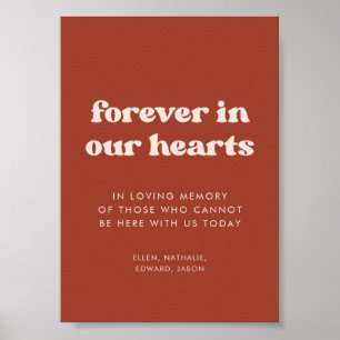 Stylish Terracotta Forever in our hearts sign