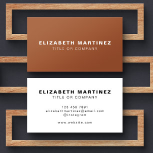 Stylish Terracotta Front and Back Personalised Business Card
