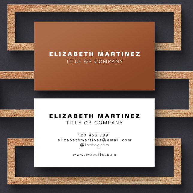 Stylish Terracotta Front and Back Personalised Business Card (Creator Uploaded)