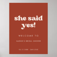 Stylish Terracotta She said yes Bridal Shower