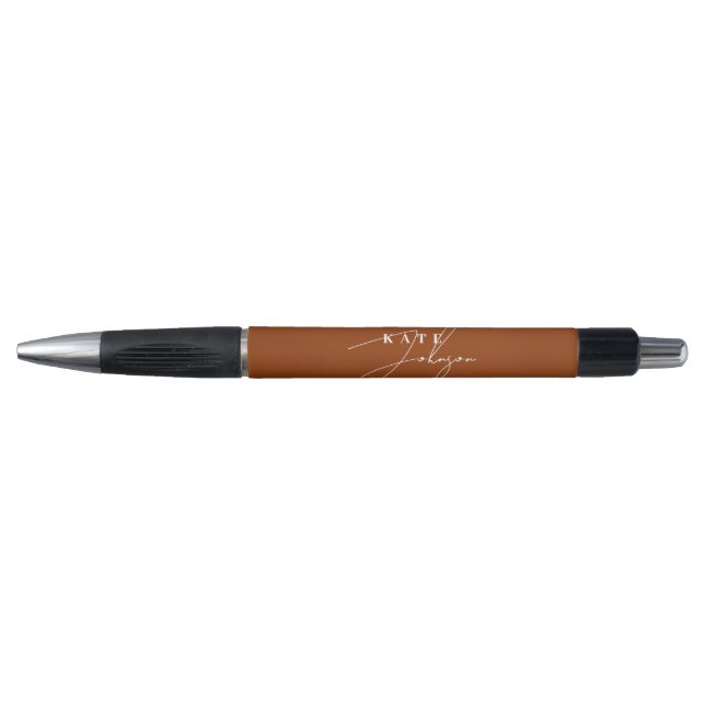Stylish Terracotta Signature Script Monogram (Front)