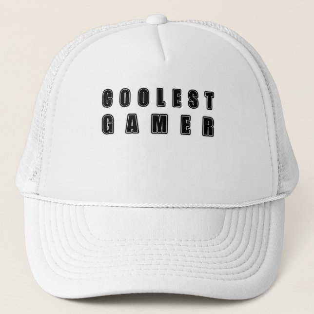 Stylish Text Artwork Celebrating Gaming Cultu Trucker Hat (Front)