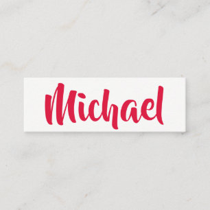 Stylish Text (Red) Mini Business Card