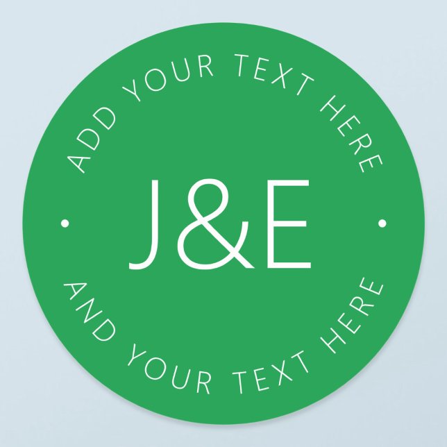 Stylish Text Template | Green & White Classic Round Sticker (Creator Uploaded)