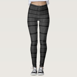 Stylish Texture Design - Sleek Modern Black Wood Leggings