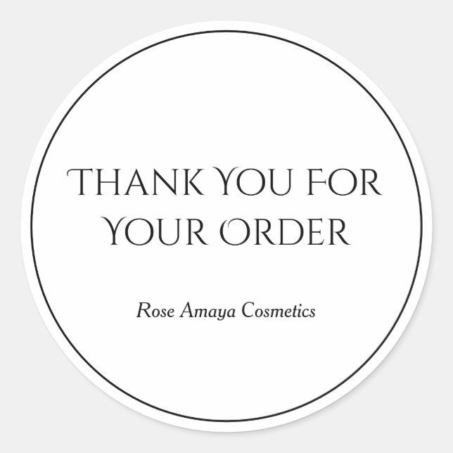 Stylish Thank You For Your Order Sticker (Front)