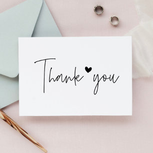 Stylish Thank You Modern Heart Rubber Stamp