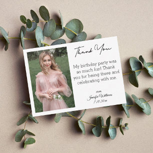 stylish thank you sweet 16 photo  card