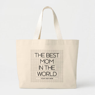 Stylish The Best Mum Black Hearts Personalised Large Tote Bag