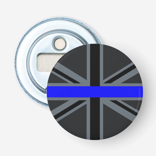 Stylish Thin Blue Line Union Jack Bottle Opener (Front)