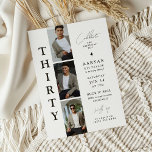 Stylish THIRTY Photo Strip 30th Birthday  Invitation<br><div class="desc">Stylish 30th Birthday Party Invitation. Design features a photo strip collage and an elegant birthday template. All text is easily customised.</div>