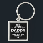 Stylish This Awesome Daddy Belongs To Father's Day Key Ring<br><div class="desc">Personalised This Awesome Daddy Belongs To Star Father's Day Keychain
Personalise it with the names of your kids.</div>