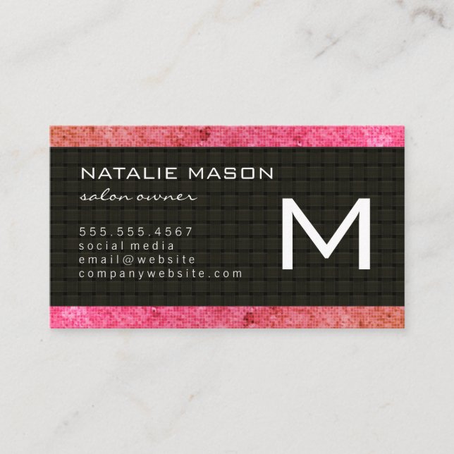 Stylish Tile Pattern / Weave Business Card (Front)