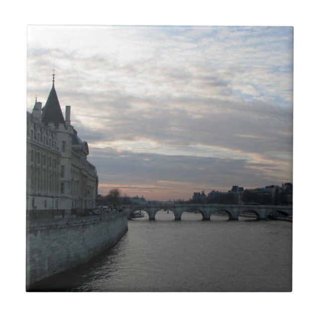 Stylish Tile with beautiful sunset in Paris (Front)
