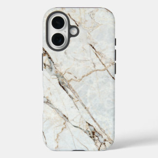 Stylish Timeless White Grey Marble Granite Stone iPhone 16 Case