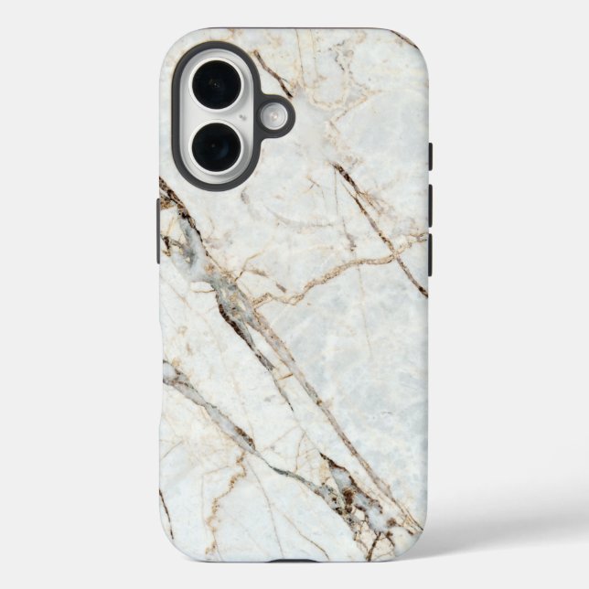 Stylish Timeless White Grey Marble Granite Stone Case-Mate iPhone Case (Back)