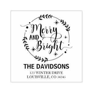 Stylish 'Tis the Season Typography Monogram Rubber Stamp