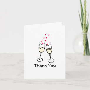 Stylish Toasting Glasses Thank You Card