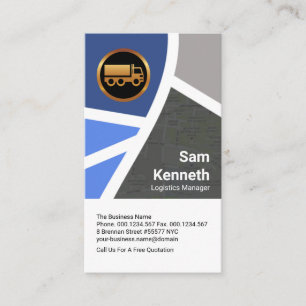 Stylish Topography White Roads Transport Driver Business Card