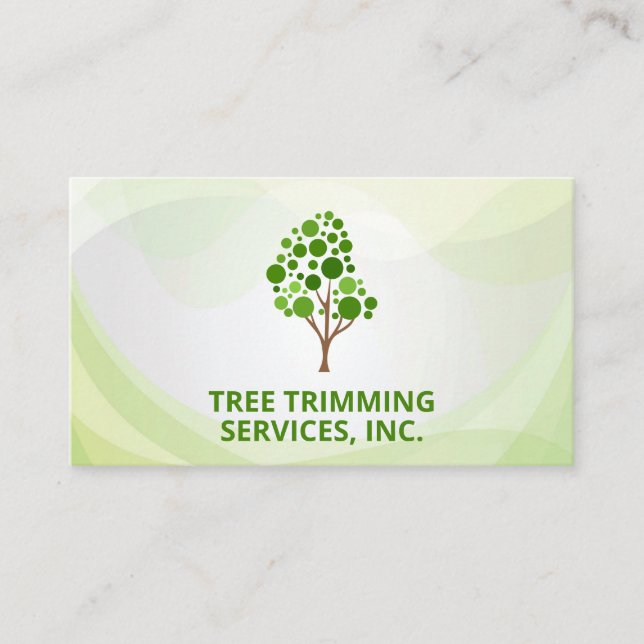 Stylish Tree Logo | Landscaping Business Card (Front)