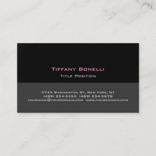 Stylish Trendy Black Grey Professional Modern Business Card
