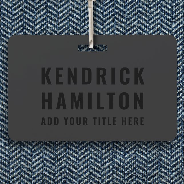 Stylish Trendy Black Out Modern Minimalist Simple ID Badge (Creator Uploaded)